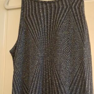 Sparkle Ribbed Metallic Dress Grey/Silver with Keyhole in back